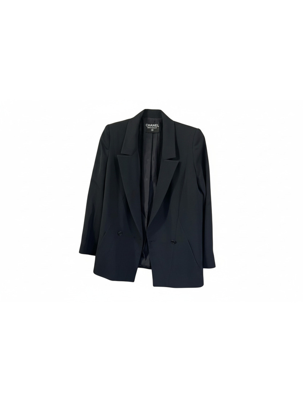 Chanel Black Blazer Structured Suit Jacket